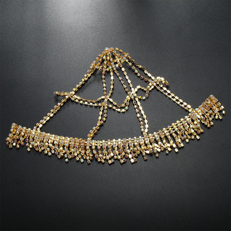 Accesorii de păr la modă, accesoriu de păr personalizat cu franjuri din plasă cu strasuri pentru femei, bijuterii versatile la modă pentru podium de modă