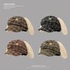 Cute Little Dog Plush Ear Checkered Octagonal Cap for Children New Spring and Autumn Beret  Versatile Newsboy Cap Trend