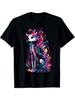 Street Style Creepy Cute Cat Bone Print Tshirt Versatile Pure Cotton Shortsleeved Tshirt