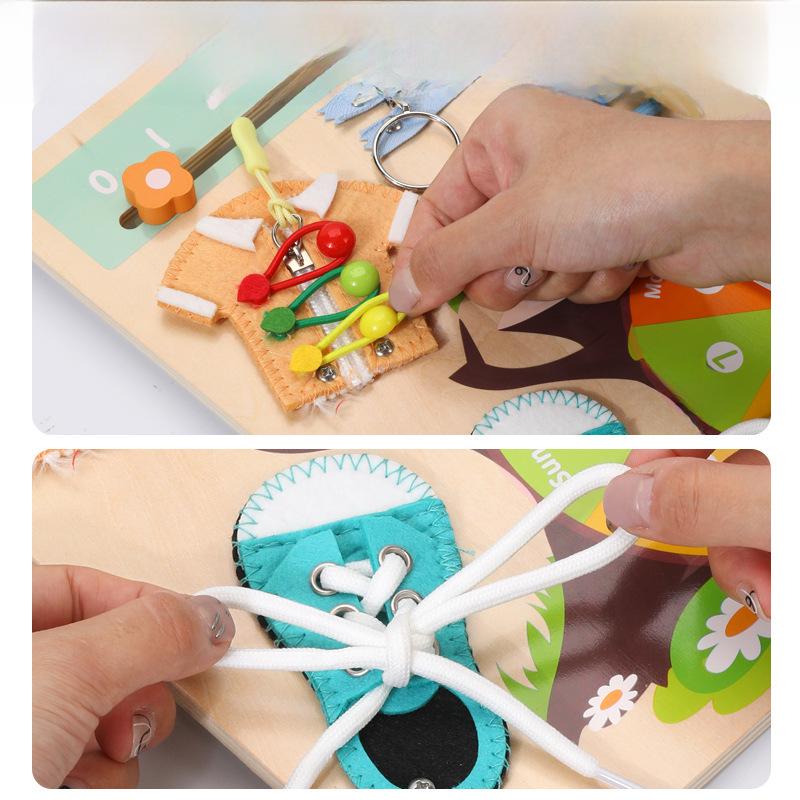 Montessori Busy Board: Multifunctional Educational Toy for Developing Life Skills and Puzzle Solving In Early Childhood.