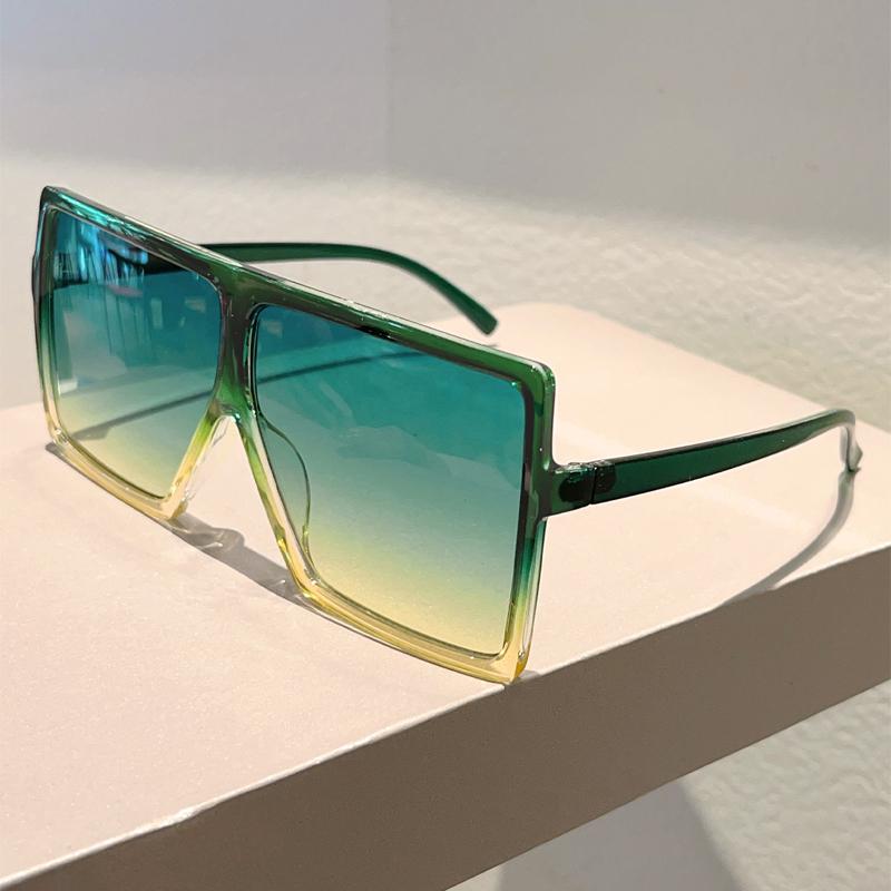 

Oversized Square Sunglasses Women New Stylish Gradient Multicolor Shades Trendy Brand Design Outdoor Casual Sun Glasses