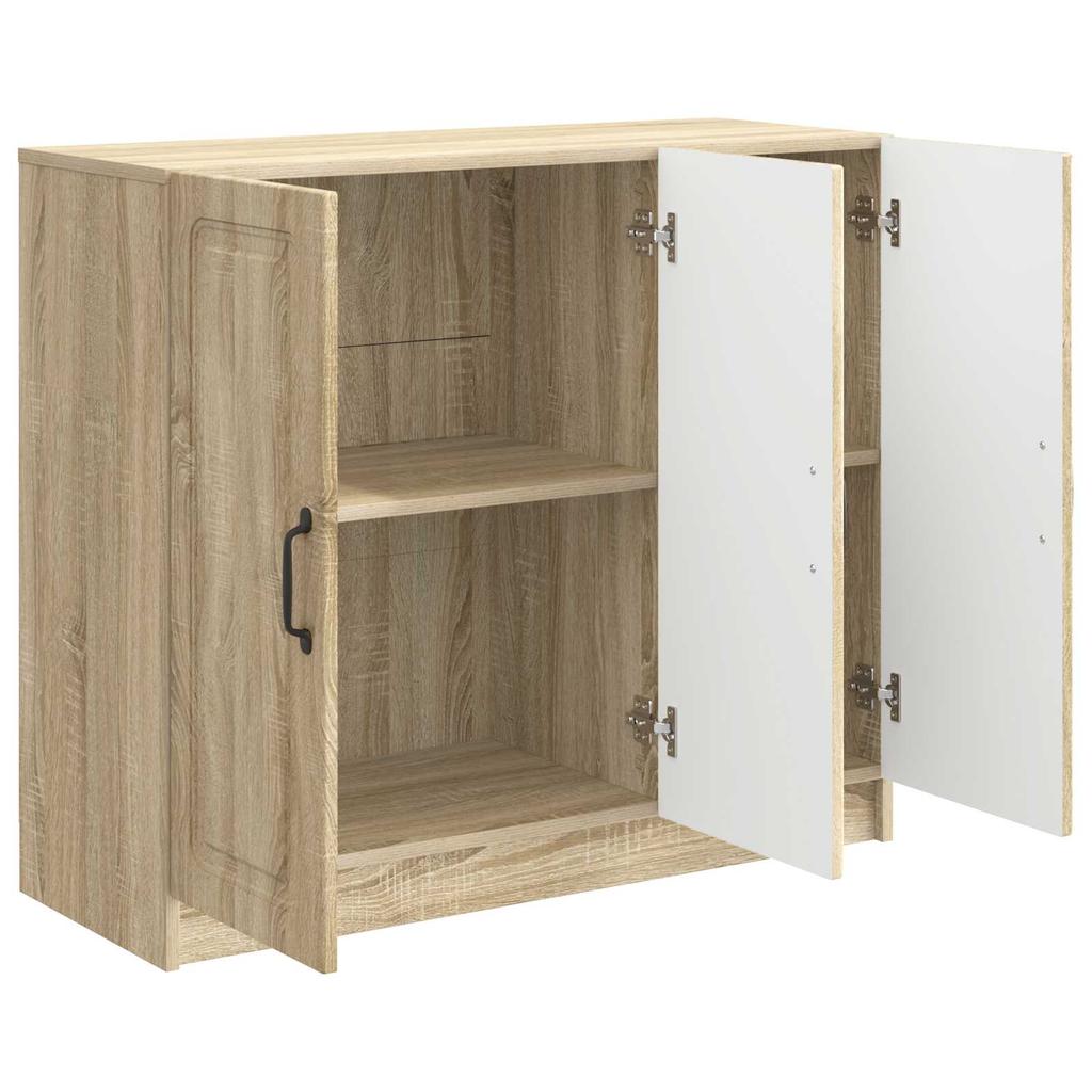 Sideboard In Sonoma Oak Finish 89 X 34.5 X 77 Cm Engineered Wood