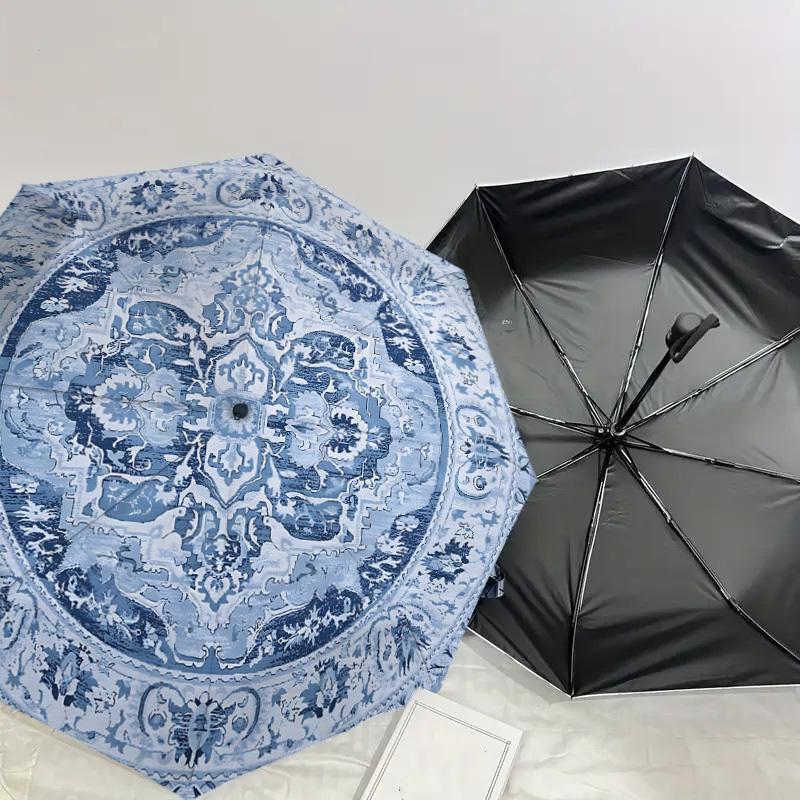 1 Stück Regenschirm mit Blumenmuster - 8 Speichen verstärkt, Automatik-Öffnung, Leicht & Langlebig, Niedliches Modeaccessoire für den Außenbereich, Strand oder Freizeit, Strand U