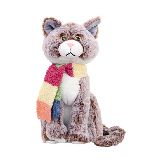 

Мягкая плюшевая кукла-кошка, мягкая игрушка для детей и взрослых, плюшевая кошка из полипропиленового хлопка, милый котенок, подарок на день рождения, Рождество, День благодарения коричневый