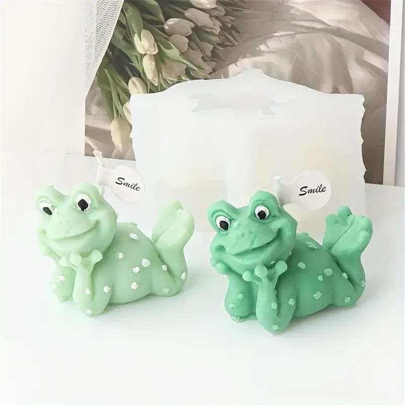 3D DIY Cartoon Silicone Frog Candle Mold - Animal Aromatherapy Plaster Resin Molds for Home Ornaments and Candle Making