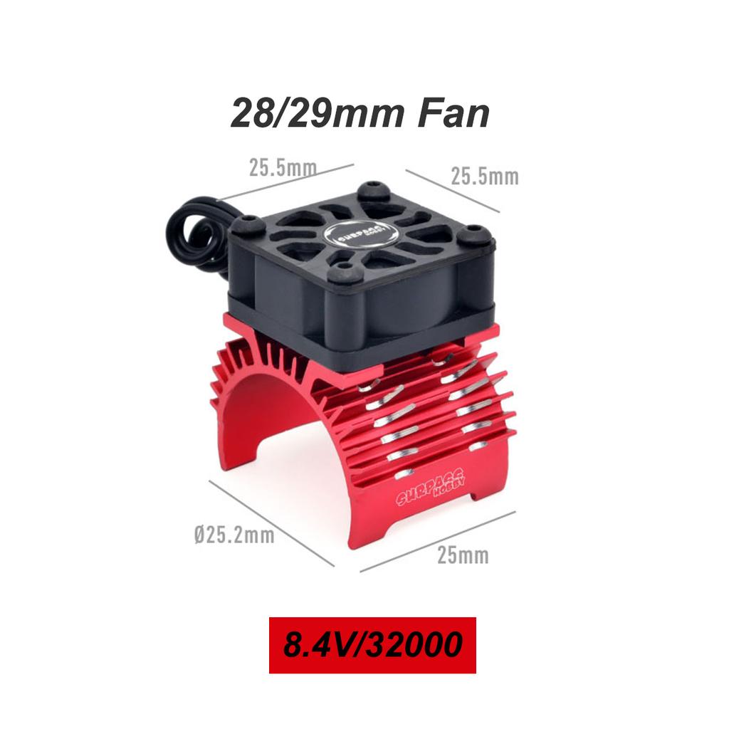 SURPASS HOBBY 28/29mm RC Motor Cooling Fan Metal Heat Sink Holder 8.4V 32000RPM for 1/8 1/10 1/12 RC Car Brushless Motor 380 390