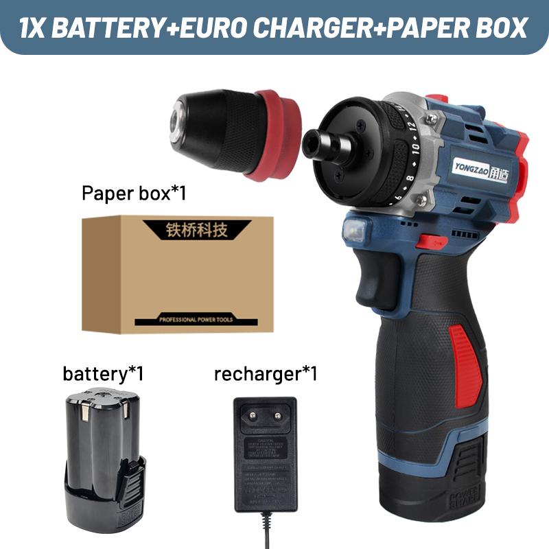 

16.8V/21V беспроводной 2в1 электрический шуруповерт дрель бесщеточный двигатель 45/55Nm перезаряжаемый многофункциональный шуруповерт ударная дрель EU