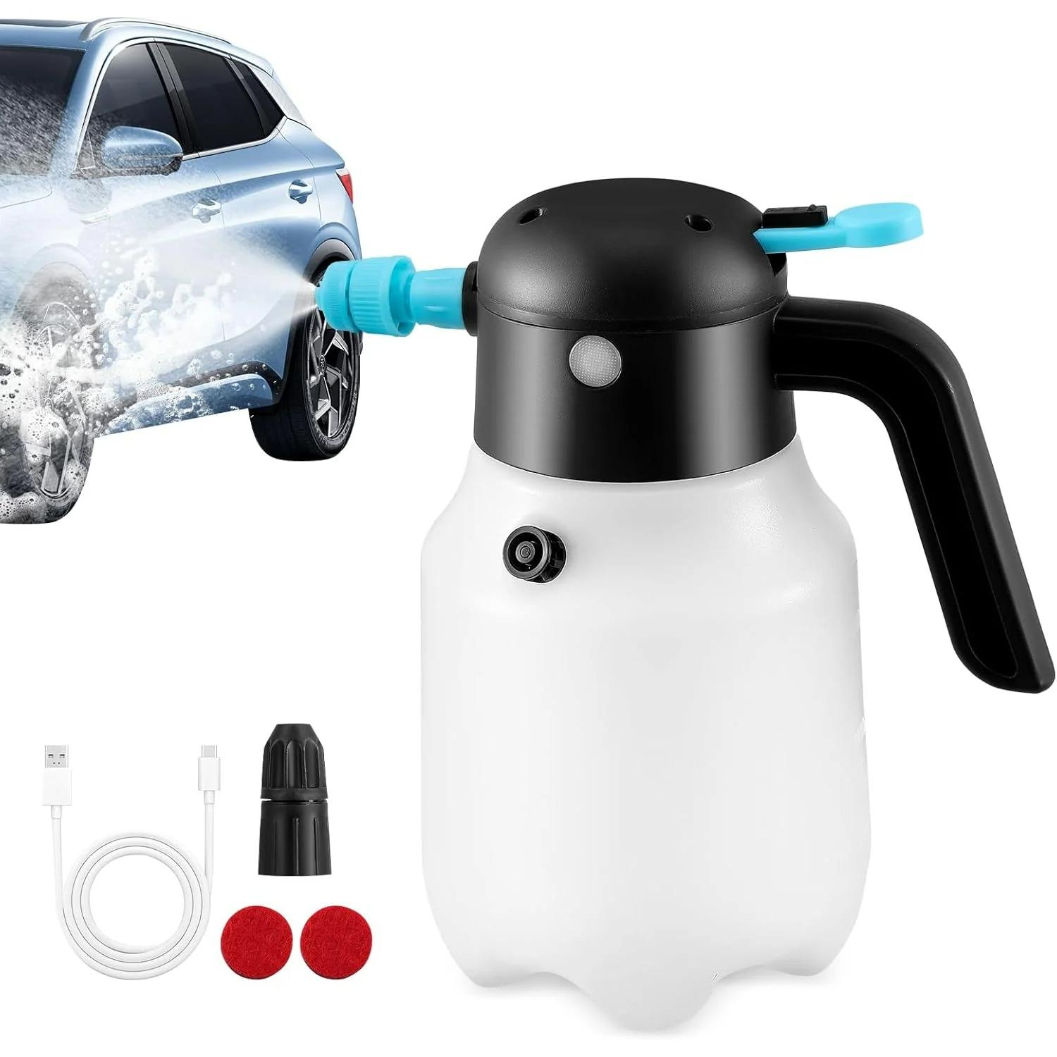 Electric Foam Sprayer with Charge,Electric Pressurized Foam Sprayer for Car Washing,Foam Sprayer Suitable for Home,Garden and Car Beauty and Cleaning 2-Pack
