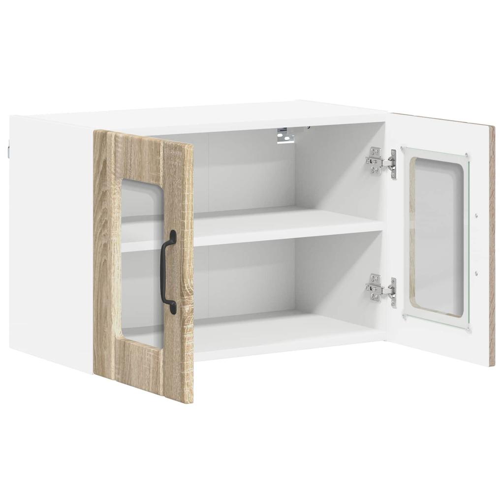Wall Mounted Glass Cabinet LUCCA Sonoma Oak 60 x 31 x 40 cm