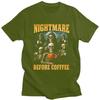 Male Nightmare Before Coffee Skeleton T Shirts Round Neck Pure Cotton Short Sleeve TShirt Casual Summer Tyle Clothes