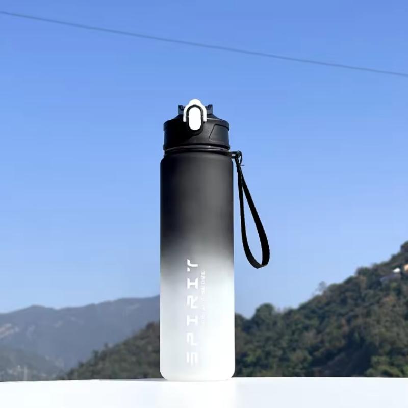 780ml Farbverlauf Sportflasche mit auslaufsicherem Deckel & Schriftzug, Leicht zu trinken für Fitnessstudio/Outdoor/Radfahren/Laufen/Angeln, Geburtstags-/Schulgeschenk