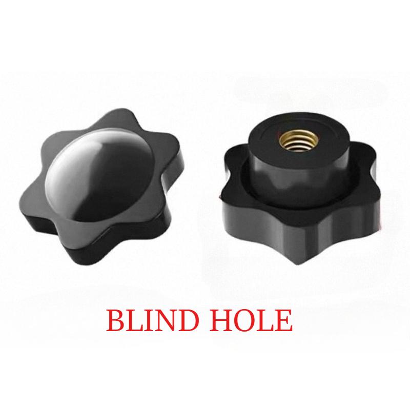 

5PCS M4 M5 M6 M8 M10 M12 Plum Hand Tighten Nuts Handle Thread Mechanical Black Thumb Nuts Clamping Knob Manual Nuts Perforated M4 (Head 25mm)5pcs