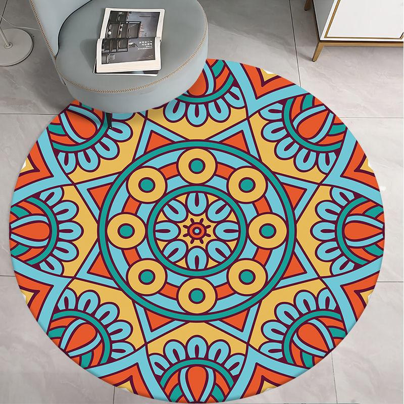 Round Carpet for Living Room Bed Room Floor Carpets Home Decor 3D Printed Rugs Anti-slip Mat