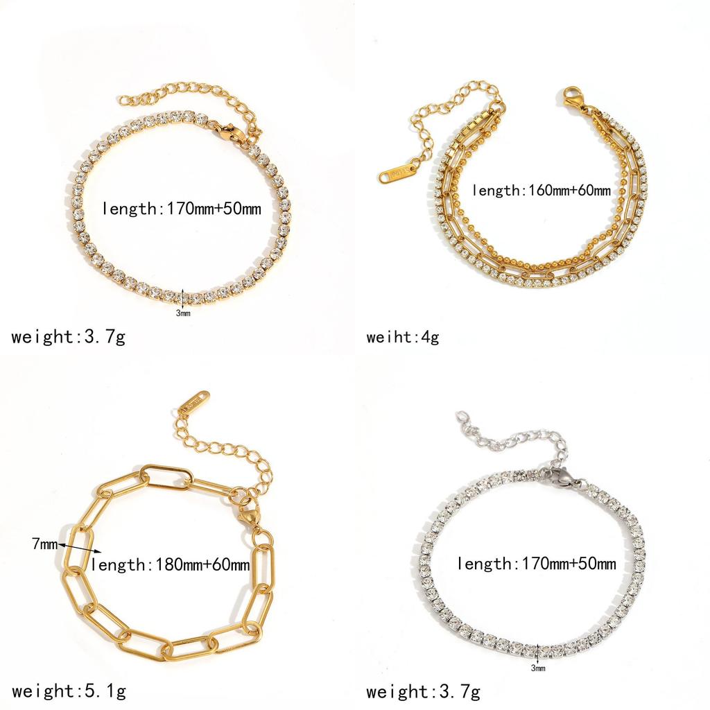 Light Luxury Geometric Stainless Steel Bracelet With Cz Inlay For Women Gift Sales Event