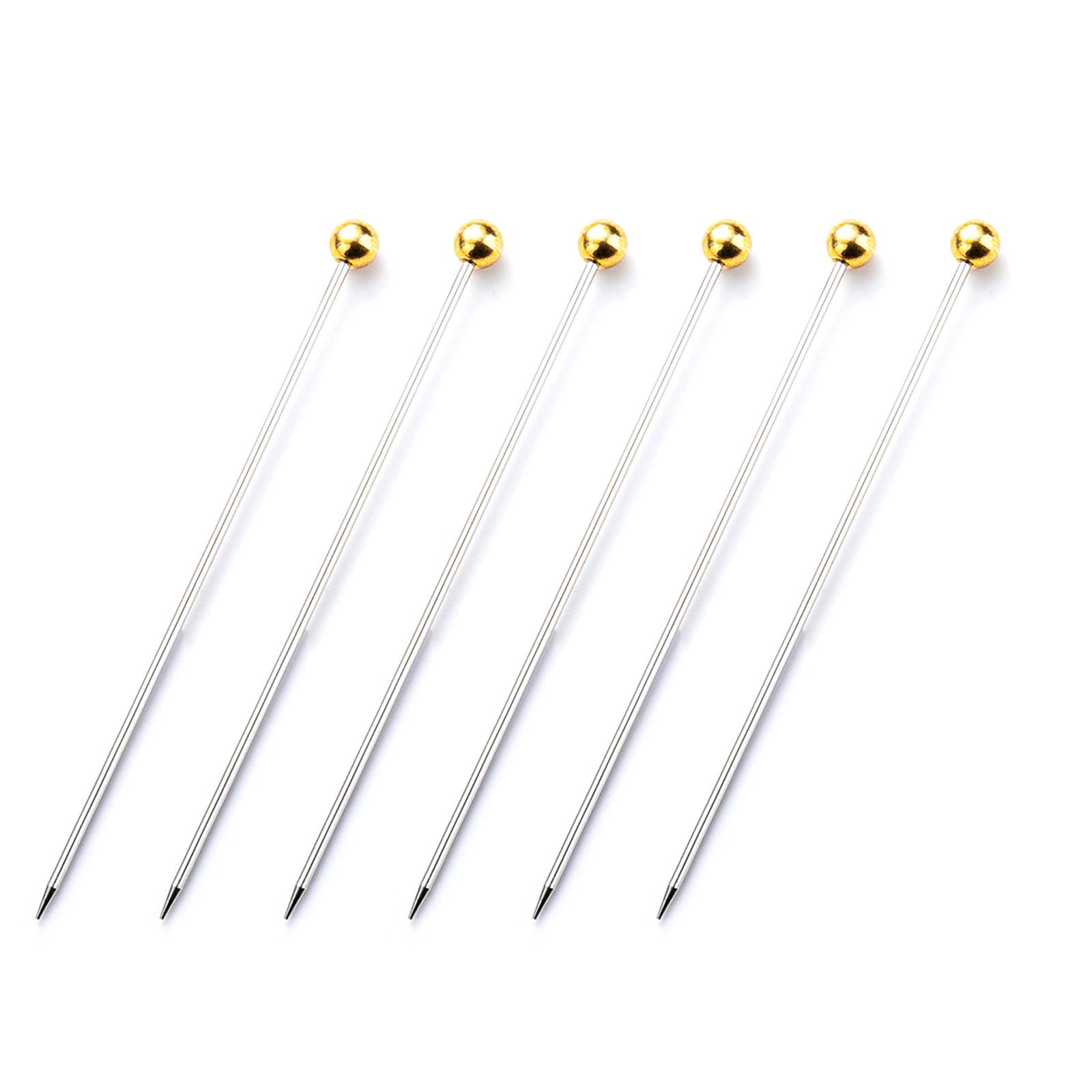 

6 шт. палочка для теста из нержавеющей стали, инструмент для выпечки, многоразовые иглы для тестирования тортов, кухонные инструменты для домашней выпечки, прочные золотой