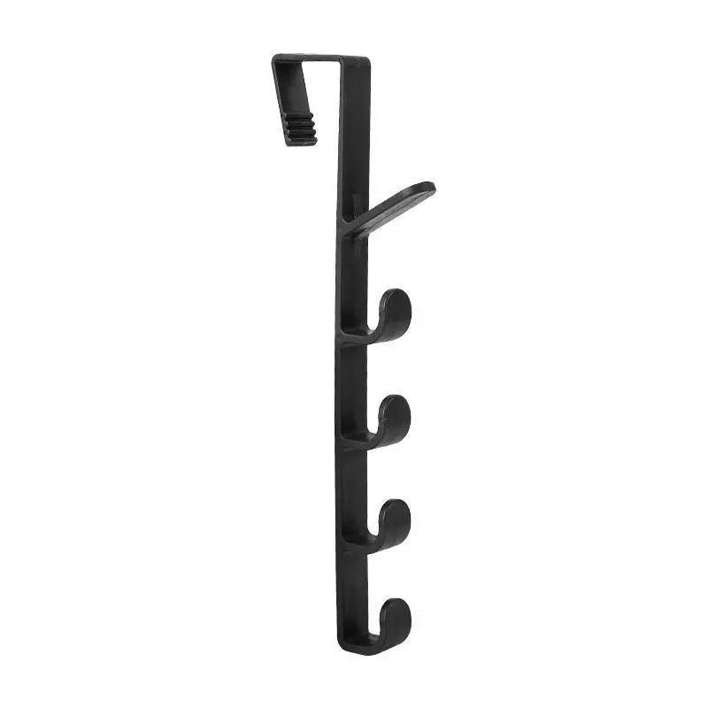 1pc Over-the-Door Plastic Hanger Easy Install, Space-Saving Hook Rack for Clothes, Bags  Towels