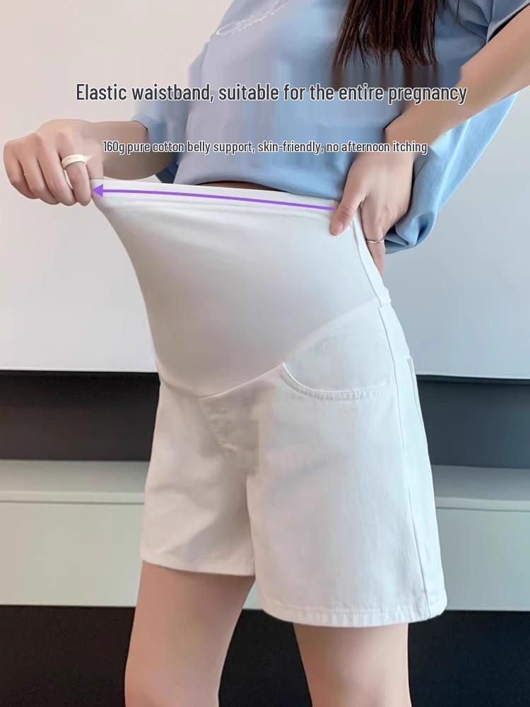 Plus Size Petite Maternity Wide Leg Shorts - Summer Fashion Thin Style