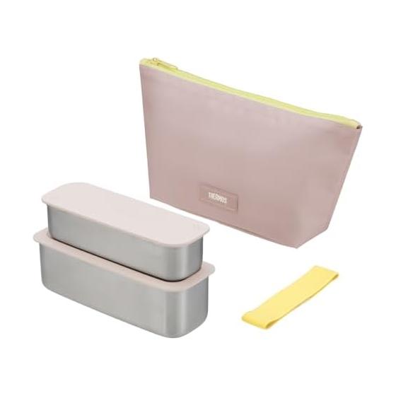 Термос Bento Box 2 Tier Slim Fresh Lunch Box 635 мл Желтый Розовый DSA-605W YP