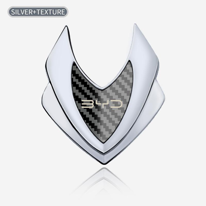 

Car Shield Sticker Trunk Body Emblems Decals For BYD atto 2 3 e2 f0 f3 leopard 3 5 8 m6 m9 qin song yuan plus SEAL tang ev u8 Silver-carbon