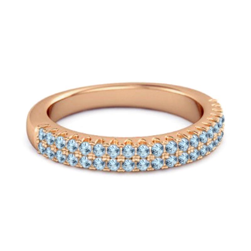 Blauer Topas Unendlichkeitsbandring - 925er Sterlingsilber Roségold Vermeil