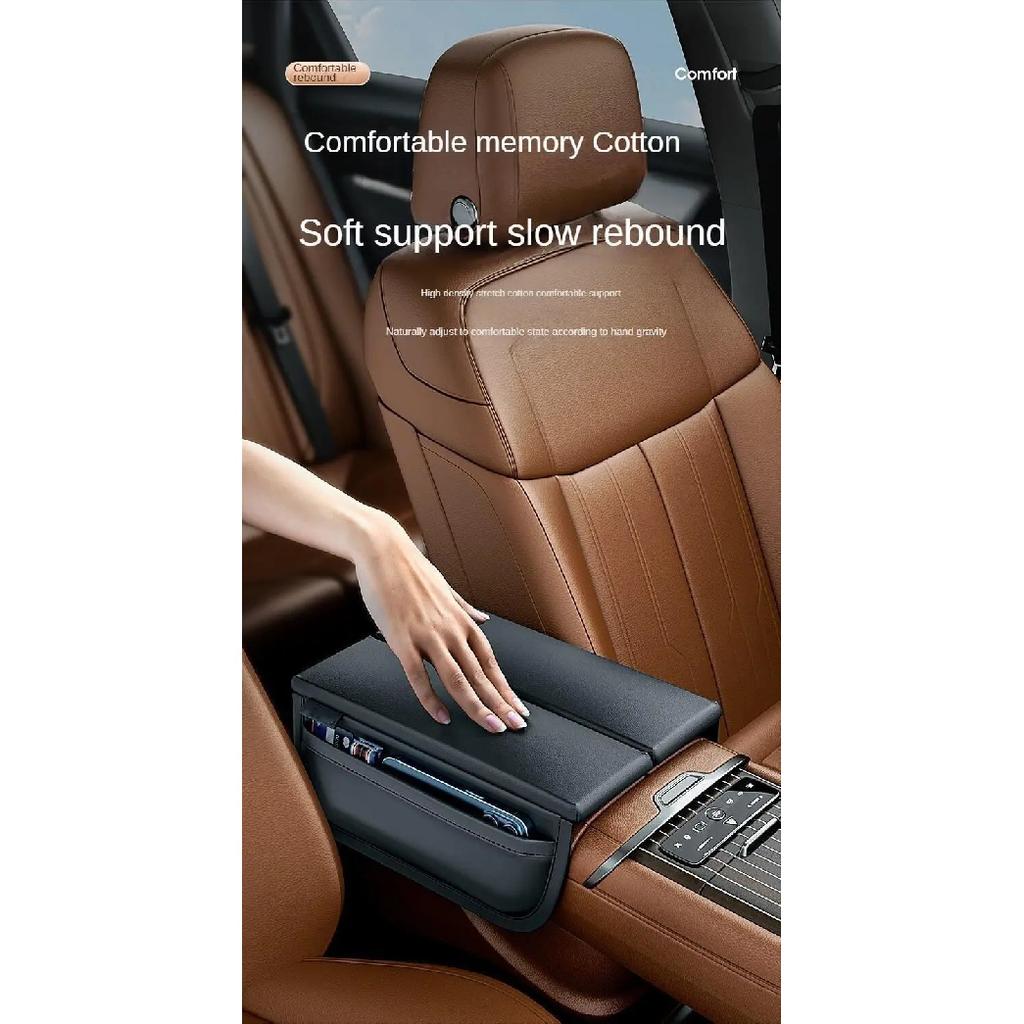 Cojín para Reposabrazos de Coche Cuero Antiarañazos Caja de Almacenamiento para Reposabrazos de Consola Central Funda de Almohadilla Dividida Para Mercedes Benz GLE W167 BMW