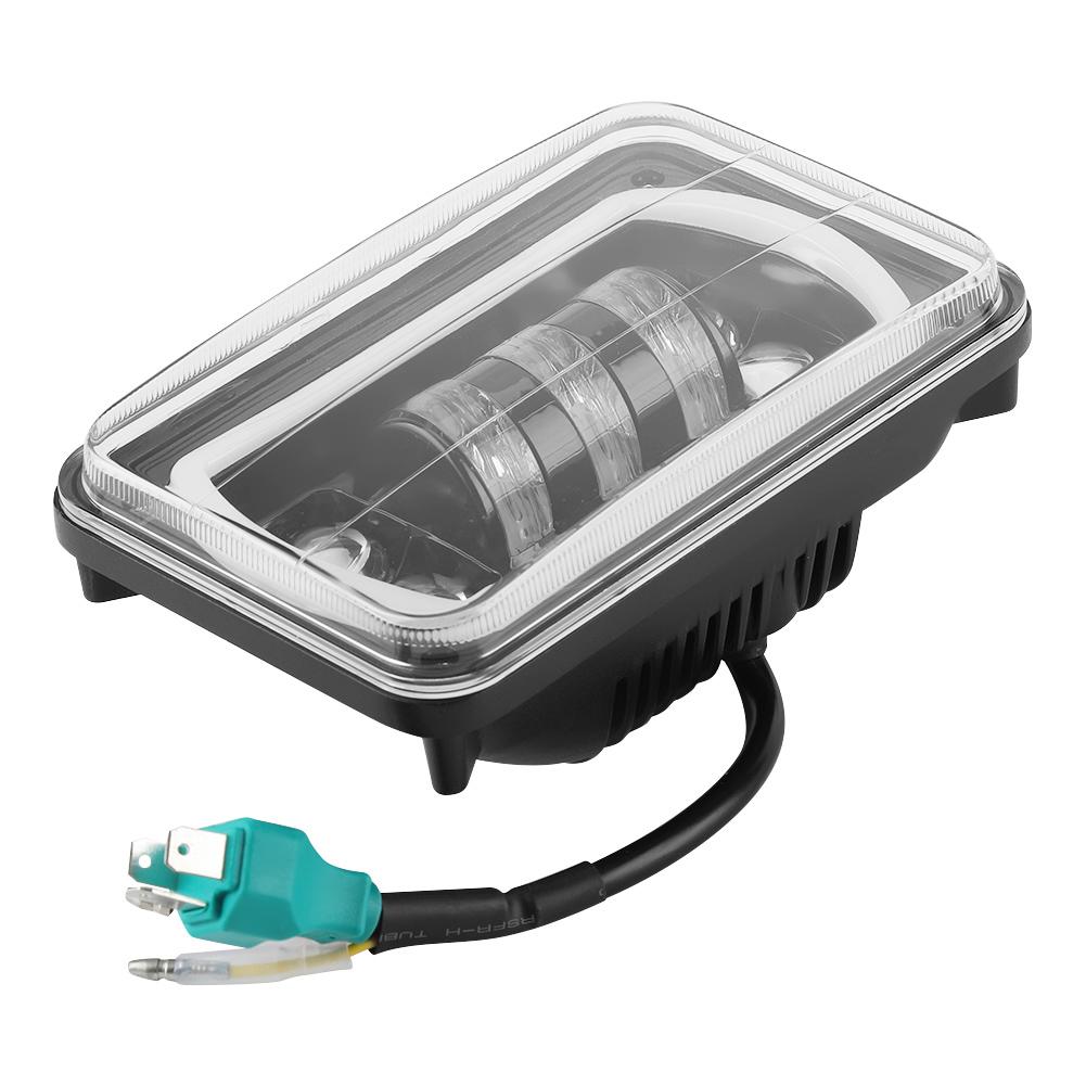 Ciężarówka 4"*6" LED Reflektor Kwadratowe Światło Światła Drogowe i Mijania Biała Aureola dla Forda Mustanga