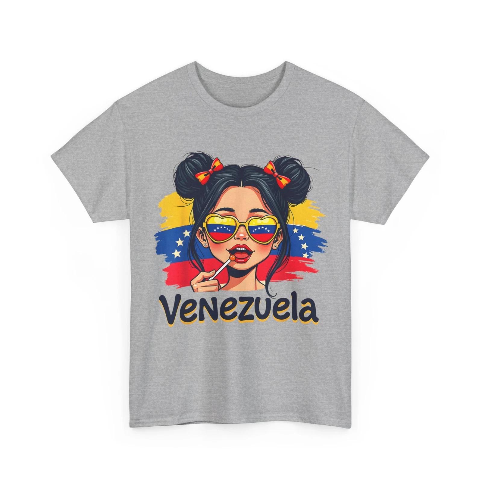 

Messy Bun Girl Venezuela Pride Latina Venezuelan Women Girls T-Shirt 2XL