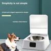Covered Dog Bowl with Automatic Opening, Metal Inner Bowl, White ABS Housing, Daily Meal and Water Bowl with Lid Style Design for Regular Use