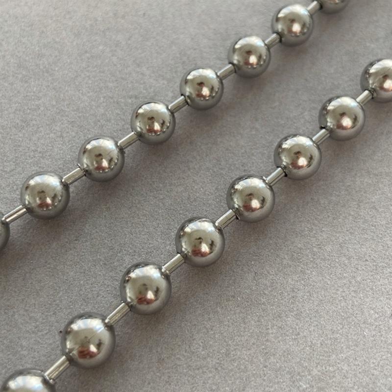 Hip-hop Metal Ball Bead Aesthetic Necklace Fashion Simple Clavicle Chain Women