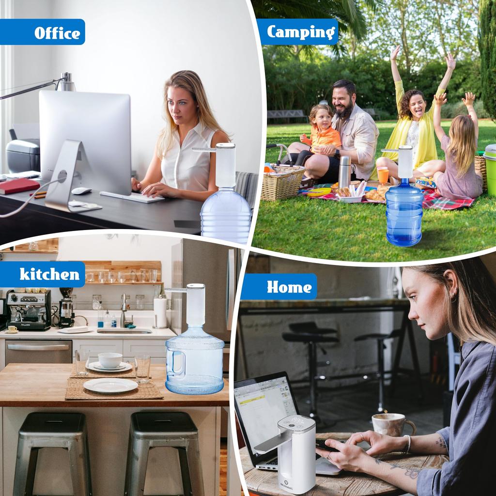 Smart Electric Water Pump LED Display Kettle Pump 3 Quantitative Settings Household Foldable Automatic Water Dispenser Decanter