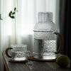 Hammered Glass Water Pitcher with Rope Handle – Heat Resistant, Large Capacity Cold Water Jug Water Botter