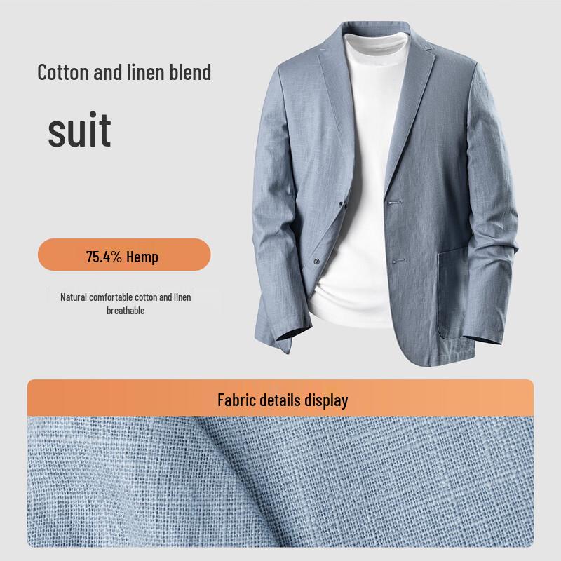 MONTAGUT Men's Cotton Linen Blend Business Casual Blazer