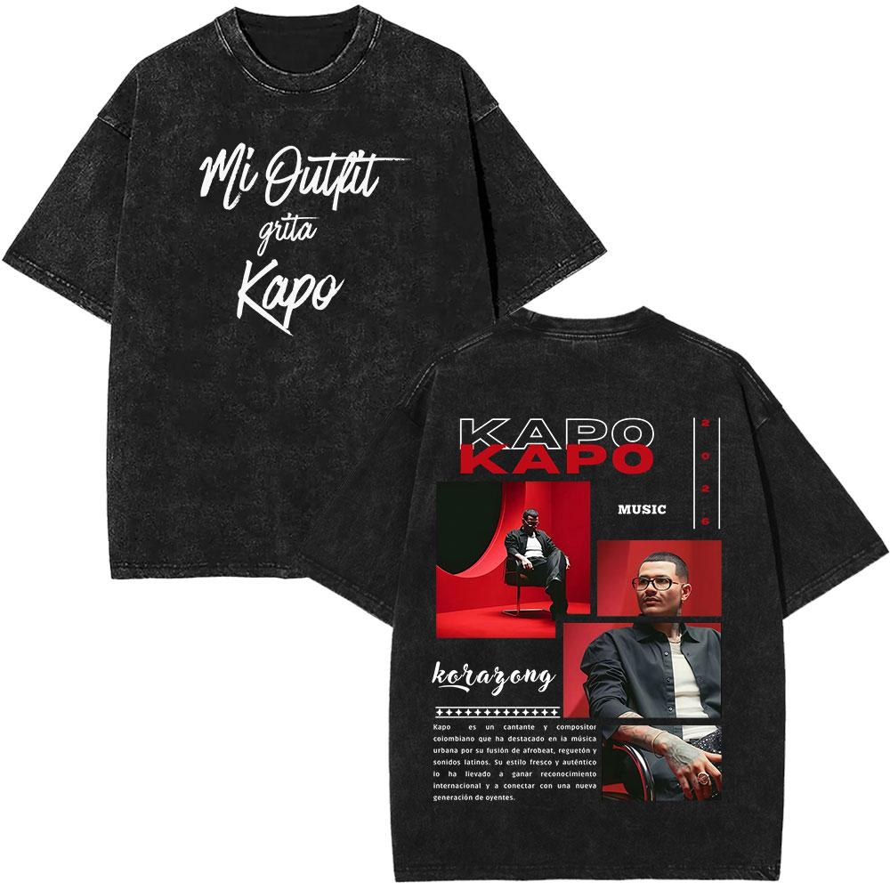 Rapper Kapo Por Si Alguien Nos Escucha Album Tour Print Tees Men Women Fashion Hiphop Loose Casual Washed Vintage TShirts