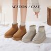 Augu Shiden Snow Boots Women's 2025 New Winter Fleece Thickened Short Boots Casual Outer Wear Thick-soled High-top Cotton Shoes