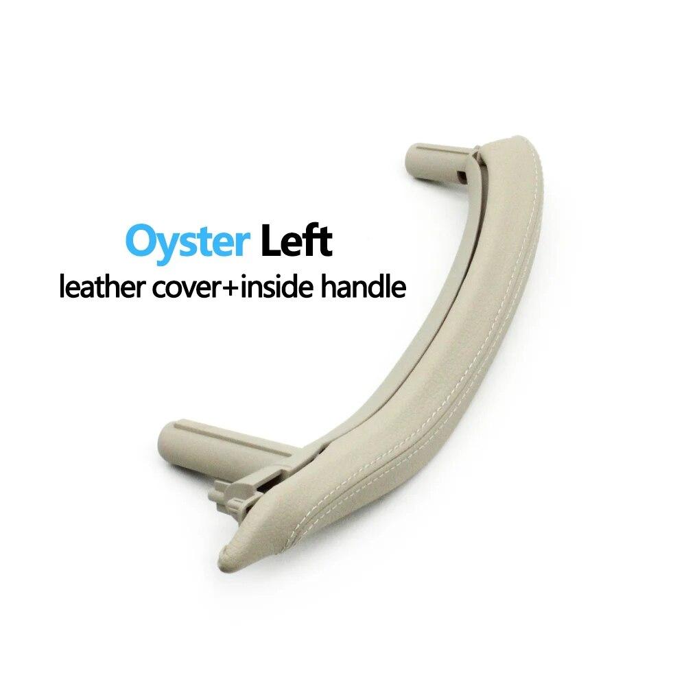 Car Front Rear Passenger Doors Pull Handle Trim With Leather Outer Cover For BMW X5 X6 F15 F16