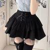 Japanese Academy Style Women's Short-Sleeved Shirt & Fluffy Layered Skirt Set