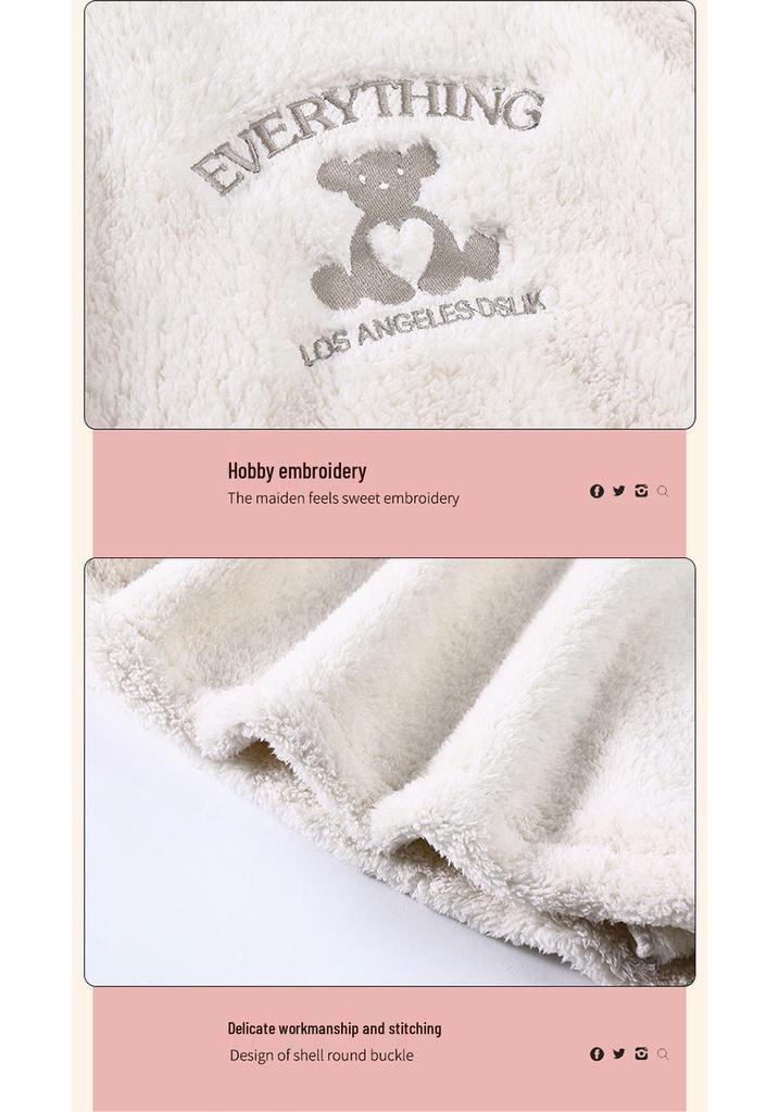 Couples' Cozy Flannel Pajama Set: Women's Plus Velvet, Men's Loose Fit, Warm Coral Fleece Homewear