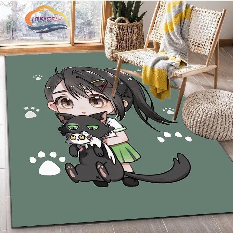 Latest Animated Suzume Anime Carpet 3D Printing Decorative Floor Mat for Children and Girls Living Room Bedroom Sofa Area Rug