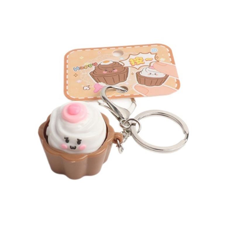 

Miniature Cake Shaped Keychain Stress Relief Toy Handheld Decompression Keyring Gift For Kids Adults 1