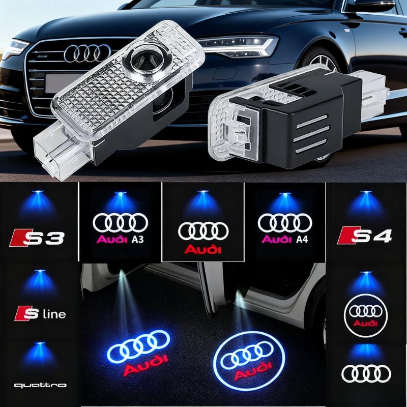 For Audi S5 4Pcs LED HD Car Door Welcome Light Projector Lamp for Audi A3 A4 B8 8P 8V A6 C7 A5 Q5 B7 B6 B9 SLINE RS Q3 Q7 S3 S4 S5 S6