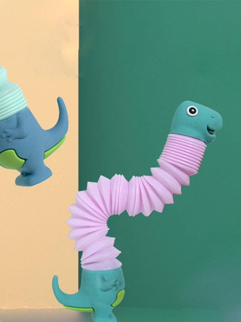 1pc-Adjustable length of telescopic pull tube, suitable for cat toy cartoon dinosaur shape