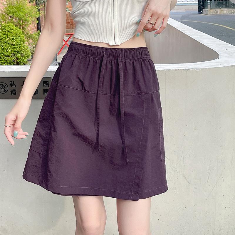 Korean Short Skirt White Skirt Women's Summer New Fashion Casual Anti-exposure Lining Skirt Straight Skirt