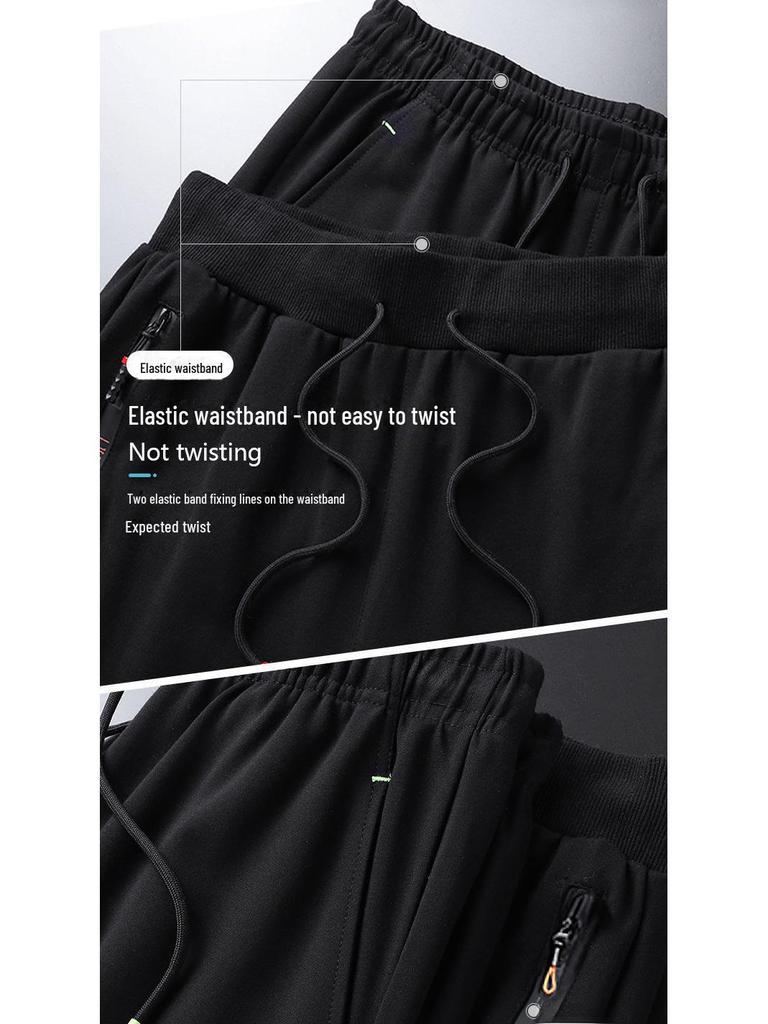 Men's Yellow Zipper Casual Sports Pants, Large Size, Plus Velvet, Thickened for Autumn and Winter 2023, Korean Style with Cuffs.