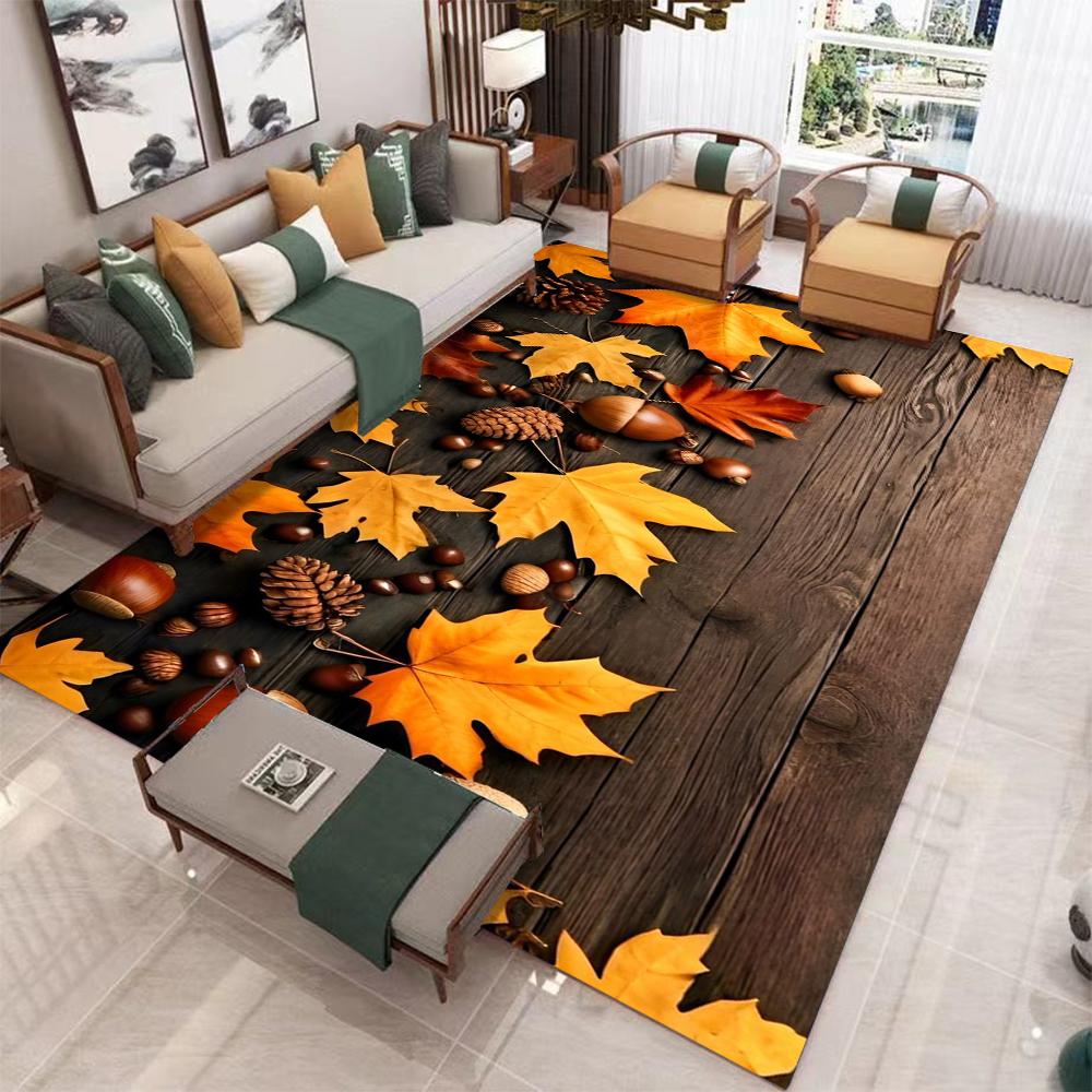 Halloween Pumpkin Decoration Large Carpet Bedroom Bathroom Floor Mat Bedroom Decoration Outdoor Pine Cone Maple Leaf Carpet
