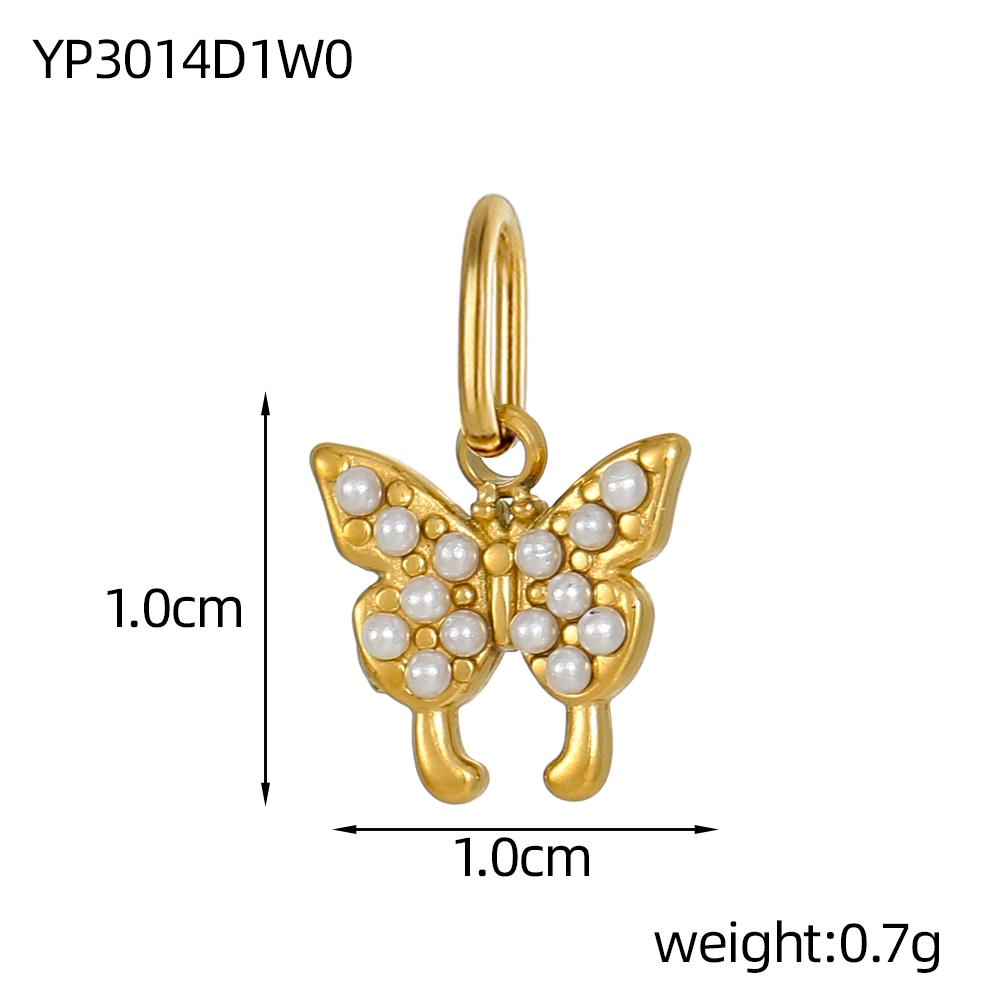 CARLIDANA Classic Stainless Steel Zircon White Shell Butterfly Charms Dragonfly Pendant for Children's Womens Jewelry Making