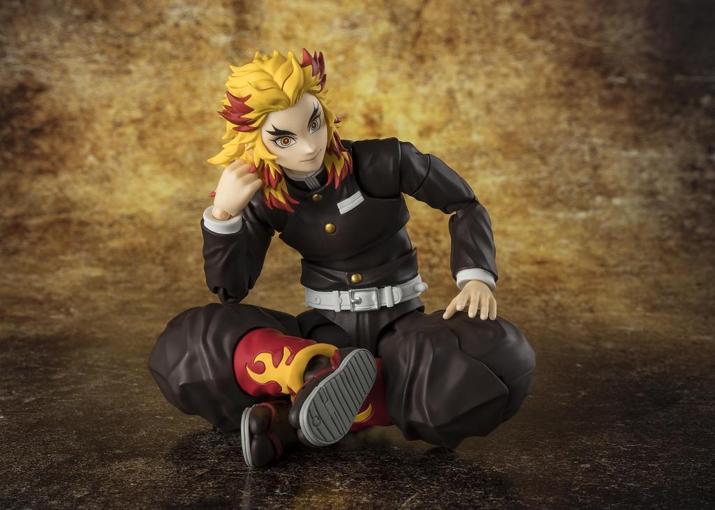 TAMASHII NATIONS Demon Kimetsu No Yaiba Rengoku Approximately PVC ABS Painted Action Figure S.H.Figuarts Slayer Kyojuro, 150mm, &