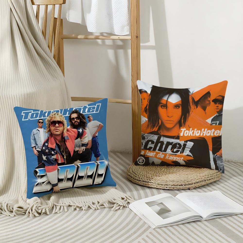 Band T-Tokio Hotel Kissenbezug Atmungsaktiv Leinen Kissenhülle Sommer Geruchlos Umweltfreundlich Verdeckter Reißverschluss Waschbar