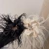 Gomas para el pelo de plumas de avestruz Scrunchies peludos Tocado de los años 20 Scrunchie para el pelo Cuerda elástica para el pelo Accesorios para el pelo para niñas