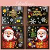 Christmas Festive Pvc Snowflake And Santa Static Stickers For Decoration Window