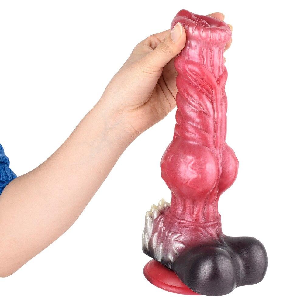 34cm Riesiger Simulationstierdildo Flüssigsilikon Butt Plug Masturbator Erwachsenes Sexspielzeug Fisting Realistischer Penis BDSM